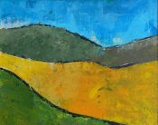 Dick Bout, acryl &quot;landschap&quot; afm. 40 x 50 cm