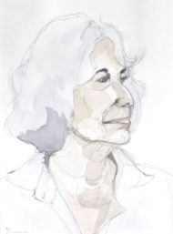 Henk Schuurman, aquarel &quot;portret 1&quot; afm. 34 x 47 cm.